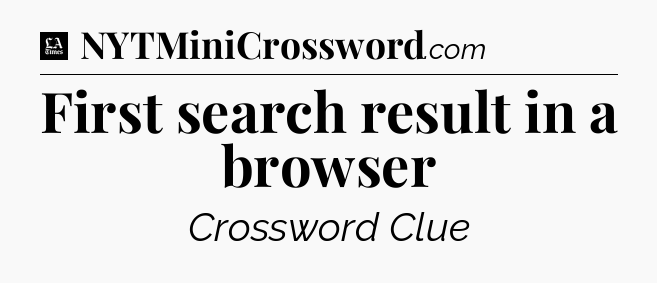 First search result in a browser - LA Times Crossword