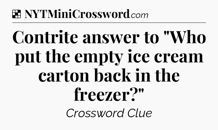 Contrite answer to 
