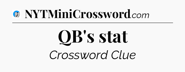 QB's stat Crossword Clue