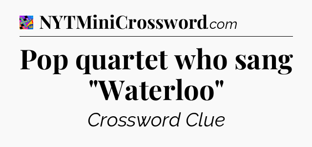 Pop quartet who sang 