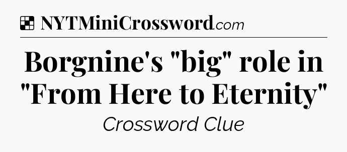 Solution: Borgnine's 