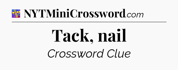 Tack, nail Codycross