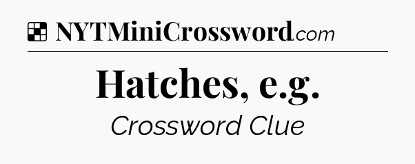 Solution: Hatches, e.g - NYT Crossword