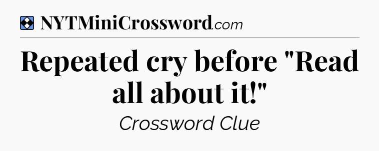 Solution: Repeated cry before 