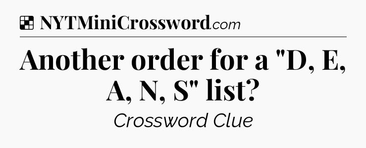 Solution: Another order for a 