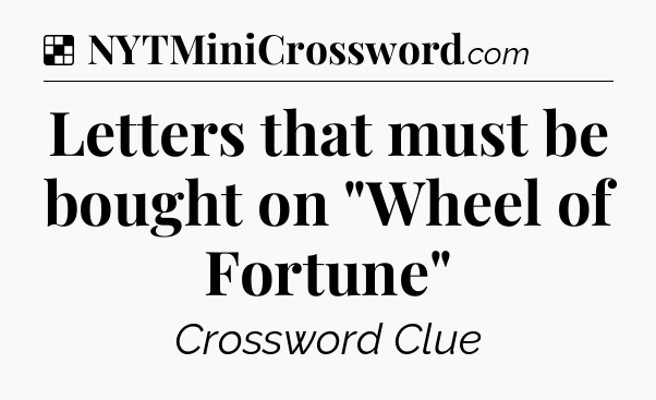 Solution: Letters that must be bought on 