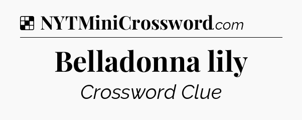 Solution: Belladonna lily - NYT Crossword
