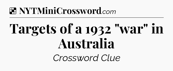 Solution: Targets of a 1932 