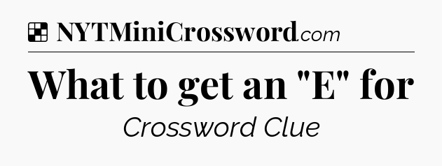 Solution: What to get an 