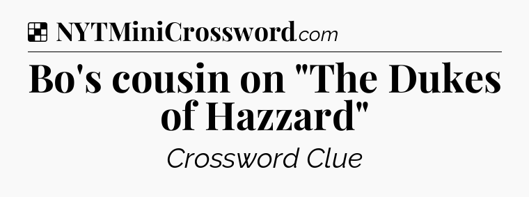 Solution: Bo's cousin on 