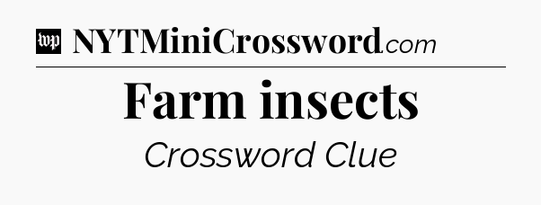 Farm insects Crossword Clue