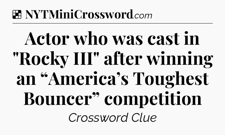 Solution: Actor who was cast in 