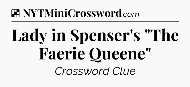 Solution: Lady in Spenser's 