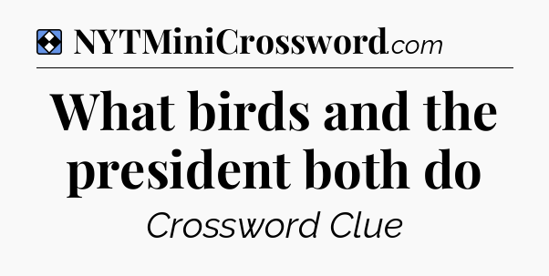 Solution: What birds and the president both do - NYT Mini Crossword