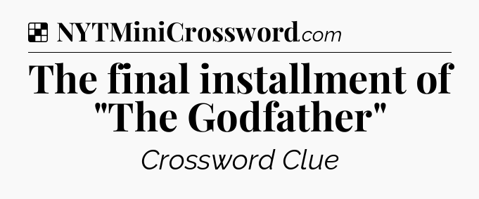 Solution: The final installment of 