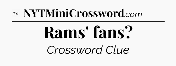 Rams' fans - WSJ Crossword