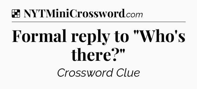 Solution: Formal reply to 