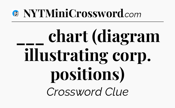 ___ chart (diagram illustrating corp. positions) Crossword Clue