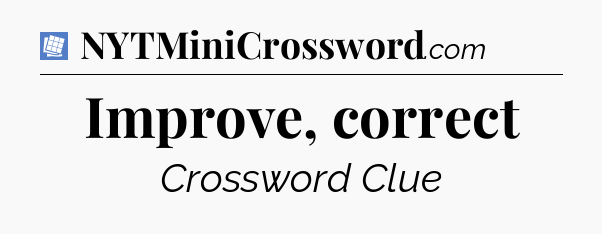 Improve, correct Puzzle Page Crossword Clue