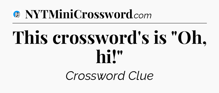 This crossword's is 