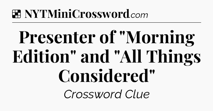 Solution: Presenter of 