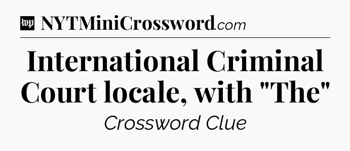 International Criminal Court locale, with 