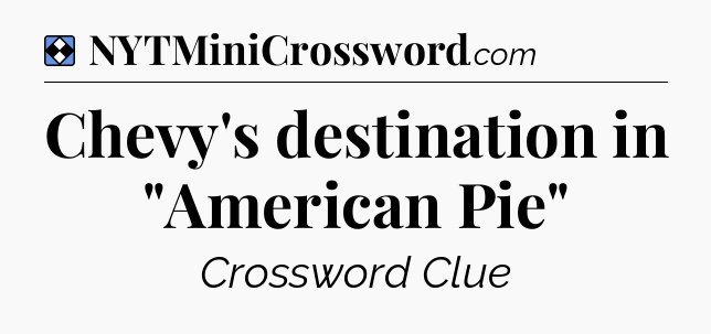 Solution: Chevy's destination in 