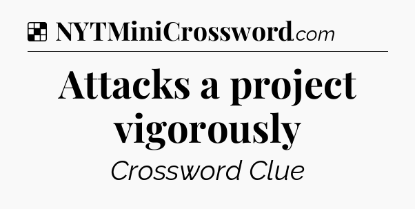 Solution: Attacks a project vigorously - NYT Crossword