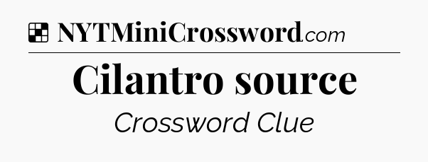 Solution: Cilantro source - NYT Crossword