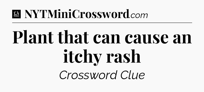 Plant that can cause an itchy rash - LA Times Crossword
