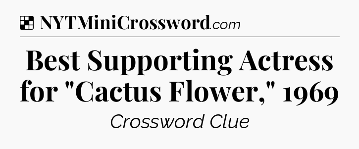 Solution: Best Supporting Actress for 