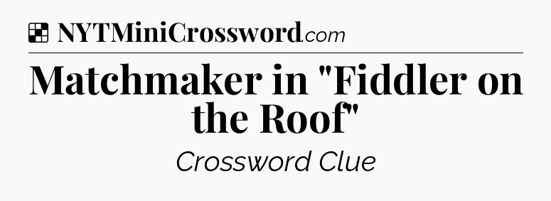 Solution: Matchmaker in 