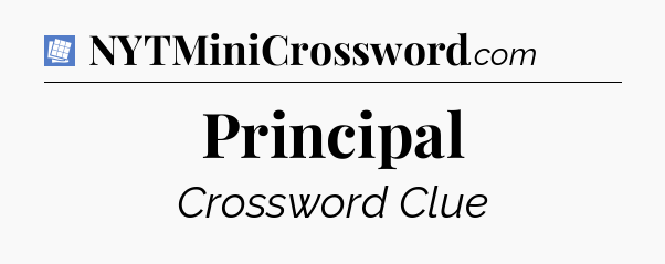 Principal Puzzle Page Crossword Clue