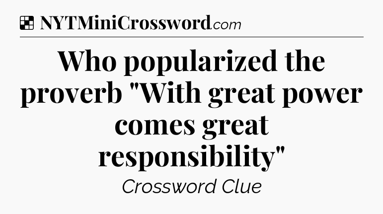 Solution: Who popularized the proverb 