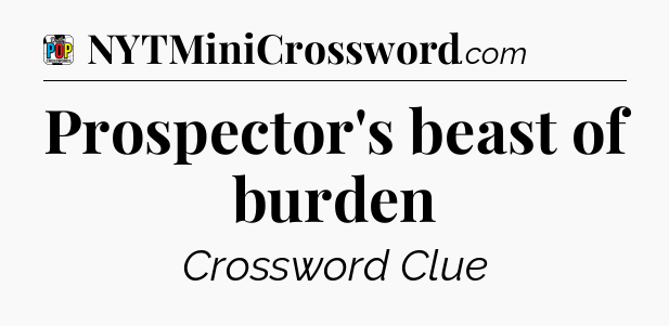 Prospector's beast of burden Crossword Clue