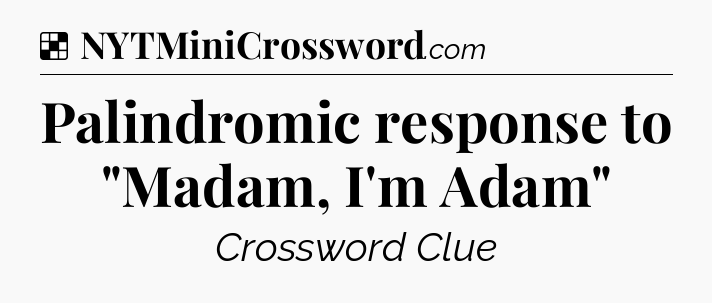 Solution: Palindromic response to 