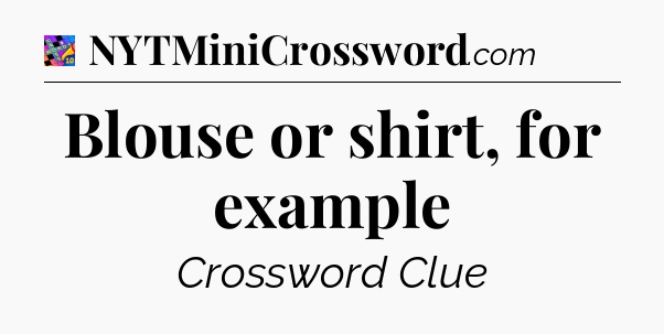 Blouse or shirt, for example Crossword Clue