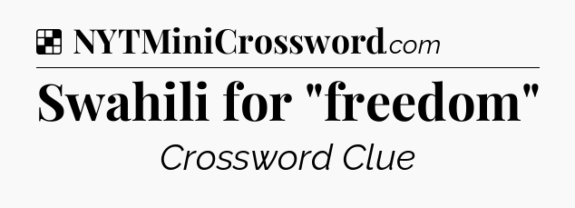 Solution: Swahili for 