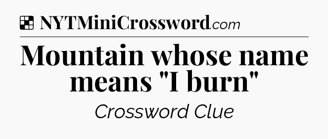 Solution: Mountain whose name means 