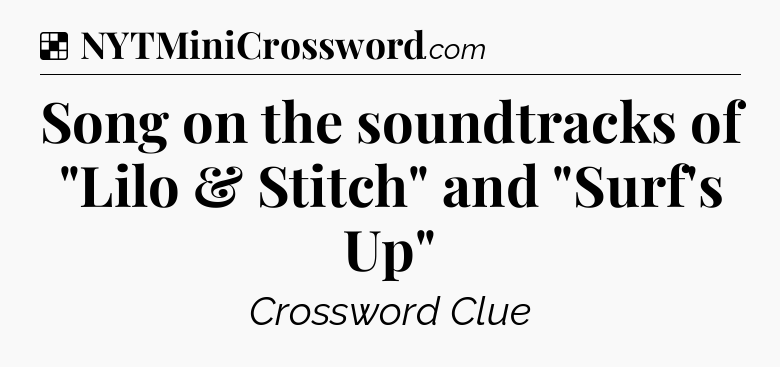 Solution: Song on the soundtracks of 