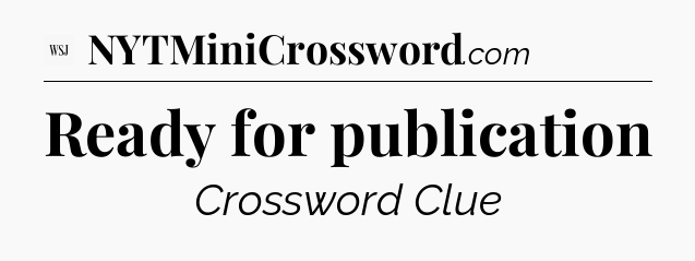 Ready for publication - WSJ Crossword