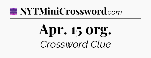Apr. 15 org - Thomas Joseph Crossword