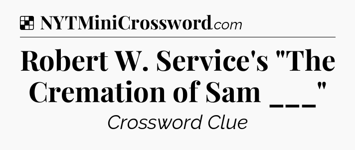 Solution: Robert W. Service's 