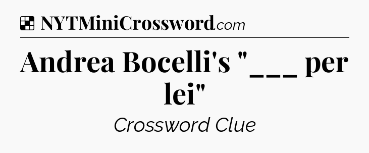 Solution: Andrea Bocelli's 
