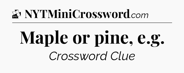 Maple or pine, e.g - Daily Themed Classic Crossword