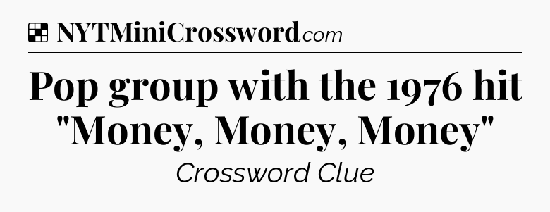 Solution: Pop group with the 1976 hit 