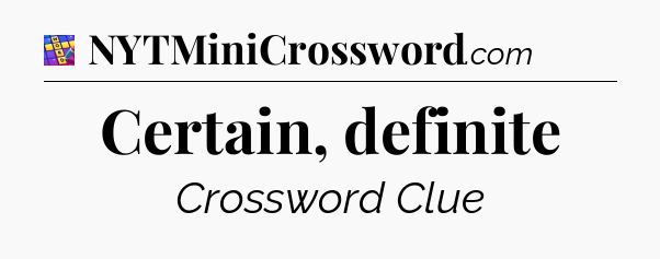 Certain, definite Codycross