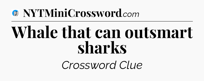 Whale that can outsmart sharks Crossword Clue