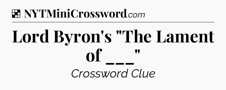 Solution: Lord Byron's 