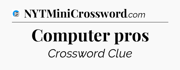 Computer pros Crossword Clue